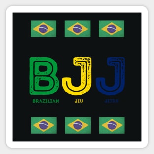 BJJ letters and flags Sticker